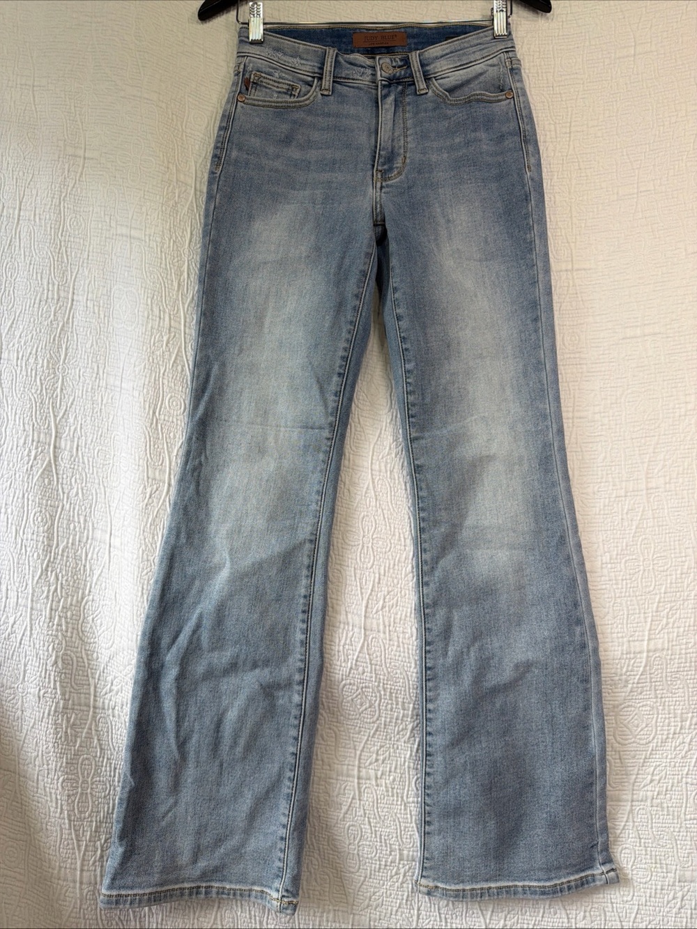 Judy Blue Jeans Women 25 Juniors 1 Blue Bootcut Stretch Denim Light Wash 26x31.5